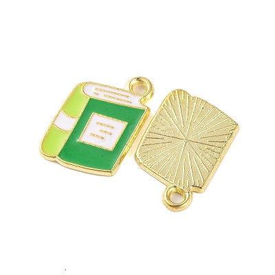 Golden Plated Alloy Enamel Pendants ENAM-Z017-12G-02-1