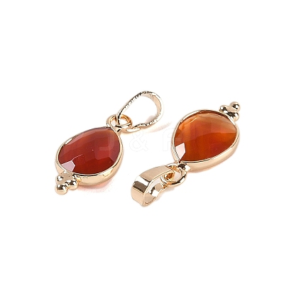 Natural Red Agate(Dyed & Heated) Faceted Pendans KK-L218-004G-07-1
