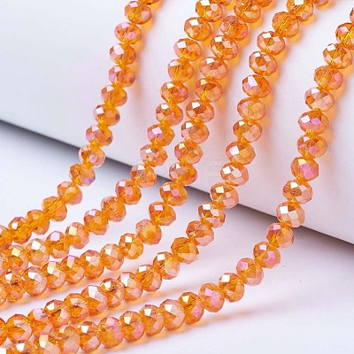Electroplate Glass Beads Strands EGLA-A034-T4mm-B16-1