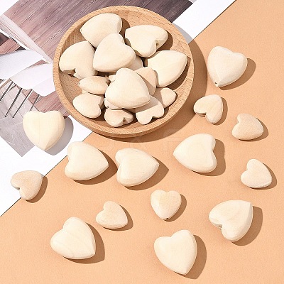 30Pcs 2 Styles Chinese Cherry Wood Beads WOOD-YW0001-79-1