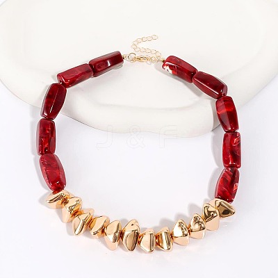 Resin & CCB Plastic & Alloy Beaded Necklaces FS-WG89AB9-02-1