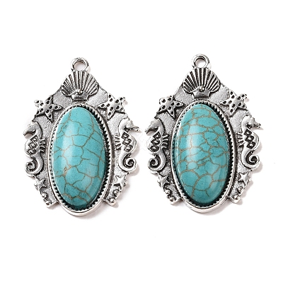 Synthetic Turquoise Pendants X-PALLOY-K001-043-1