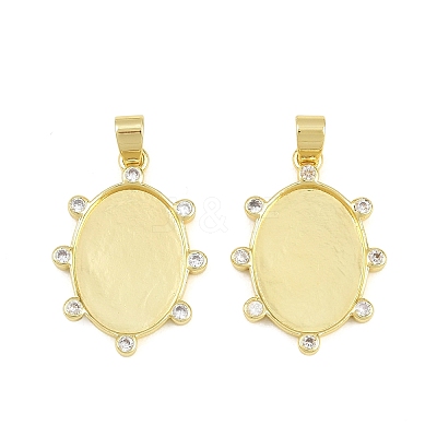 Brass Pave Clear Cubic Zirconia Pendants KK-CBA6A75-01G-1