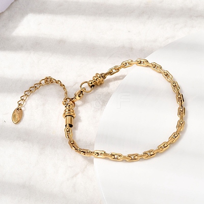 304 Stainless Steel Cable Chains Bracelets for Women BJEW-A158-02B-G-1