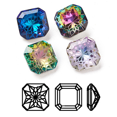 K9 Glass Rhinestone Pointed Back Cabochons RGLA-P030-07A-M01-1
