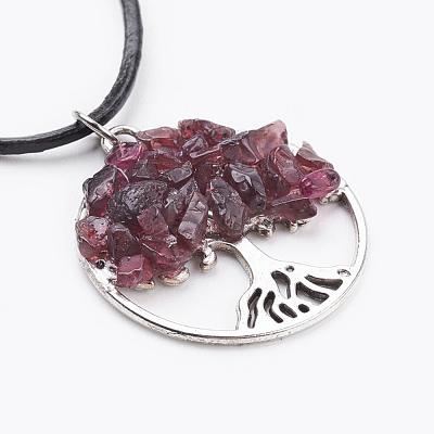 Cowhide Leather Cord Pendant Necklaces NJEW-JN01983-1