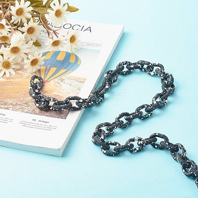 Spray Painted CCB Plastic Cable Chains AJEW-JB01046-01-1