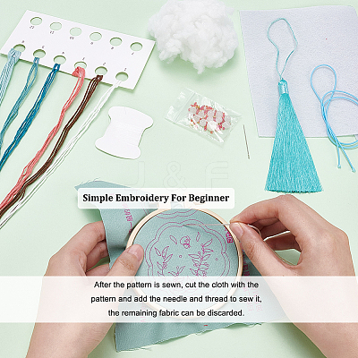 DIY Embroidery Flower Shape Sachet Pendant Decoration Kits DIY-WH0033-57B-1