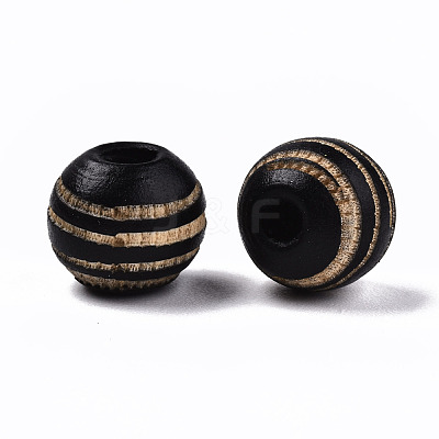 Painted Natural Wood Beads WOOD-T021-54A-M-1