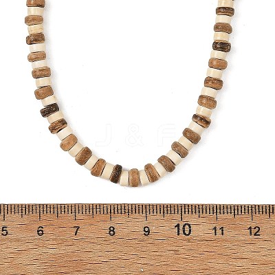 5MM Natural Coconut and Synthetic Turquoise Heishi Beads Necklaces NJEW-JN06627-1