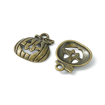 20Pcs Tibetan Style Halloween Pumpkin Jack-O'-Lantern Alloy Pendants TIBEP-YW0001-43AB-1
