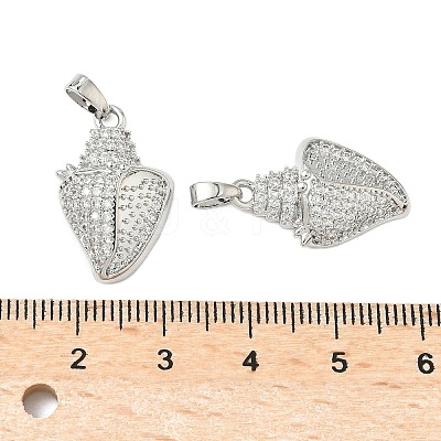 Brass Micro Pave Clear Cubic Zirconia Pendants KK-B139-06P-1