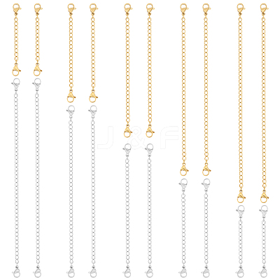 20Pcs 5 Style Ion Plating(IP) 304 Stainless Steel Chain Extender STAS-BBC0003-70GP-1