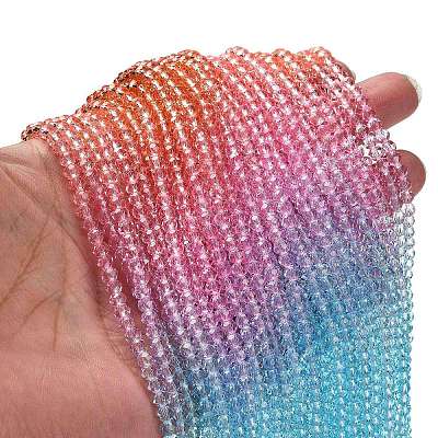 Transparent Painted Glass Beads Strands DGLA-A034-T3mm-A19-1