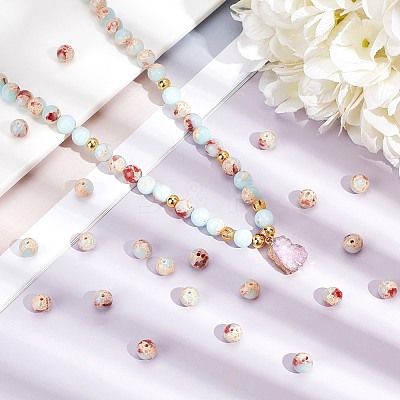 Synthetic Imperial Jasper Beads Strands G-AR0002-49-1