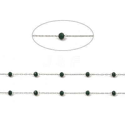 Glass Round Beaded Chains CHS-B003-04F-1