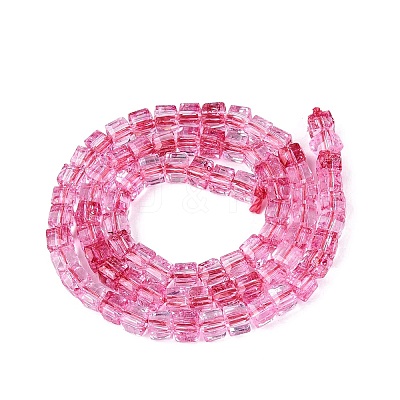 Crackle Transparent Glass Beads Strands GLAA-N062-4mm-12-1