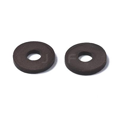Flat Round Handmade Polymer Clay Beads CLAY-R067-10mm-38-1