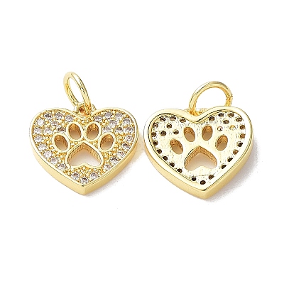 Brass Micro Pave Cubic Zirconia Pendants KK-R148-01G-1