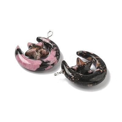 Natural Rhodonite Pendants G-Z086-01P-19-1