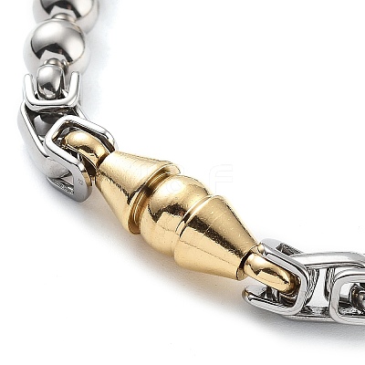 PVD Vacuum Plating 201 Stainless Steel Bicone Link Chain Bracelet BJEW-Z023-07P-1