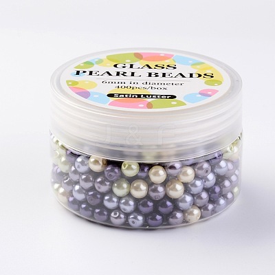 Glass Pearl Bead Sets HY-JP0001-02-H-1