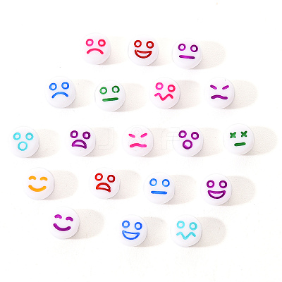 White Opaque Acrylic Beads MACR-YW0001-20D-1