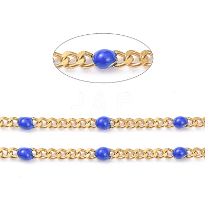 Ion Plating(IP) 304 Stainless Steel Enamel Curb Chains CHS-P013-01G-09-1
