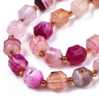 Natural Agate Beads Strands G-T131-82B-08-1