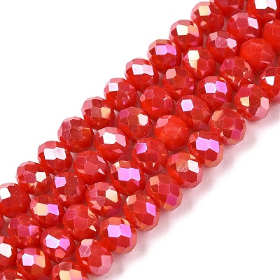 Electroplate Glass Beads Strands X-EGLA-A044-P6mm-B22-1