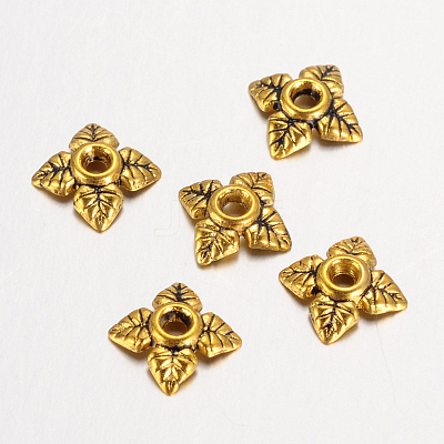 Tibetan Style Alloy Bead Caps TIBEB-S039-045AG-NR-1