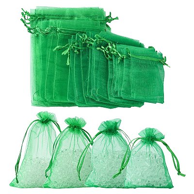 30Pcs 4 Styles Rectangle Organza Bags Jewellery Storage Pouches Wedding Favour Party Mesh Drawstring Gift OP-FS0001-01D-1
