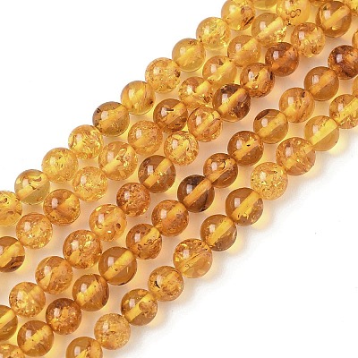 Natural Amber Beads Strands G-L095-B01-5mm-02-1