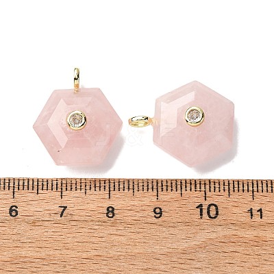 Natural Rose Quartz Pendants G-P588-02G-06-1