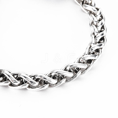 Men's Alloy Wheat Chain Bracelets BJEW-N015-004-1
