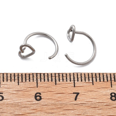 304 Stainless Steel Heart Hoop Nose Rings AJEW-A062-06P-1