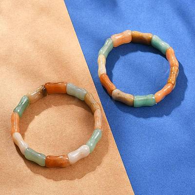 Natural Mixed Gemstone Beaded Stretch Bracelets for Women Men BJEW-M049-12-1