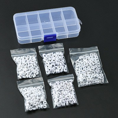 500Pcs 5 Styles Opaque Acrylic Beads MACR-YW0002-42-1