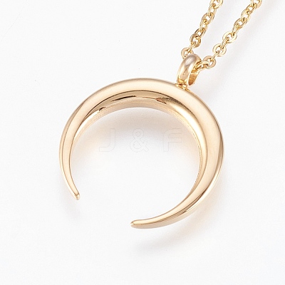304 Stainless Steel Pendant Necklaces X-NJEW-P224-16G-1