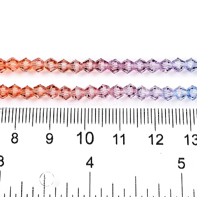 Gradient Color Baking Paint Glass Bead Strands DGLA-A039-T6mm-A015-1