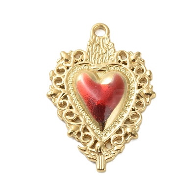 304 Stainless Steel Enamel Pendants STAS-K303-04G-03-1
