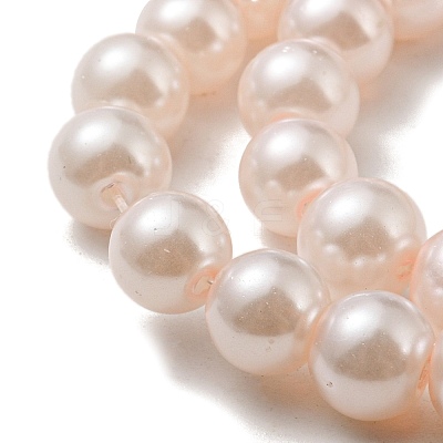 (Defective Closeout Sale: Fading) Baking Paint Pearlized Glass Pearl Round Bead Strands HY-XCP0001-12-1