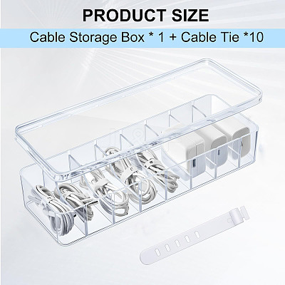 Rectangle Plastic Cable Organizer Storage Boxes PW-WG97164-01-1