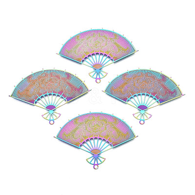 Ion Plating(IP) 304 Stainless Steel Filigree Pendants STAS-T057-60-1