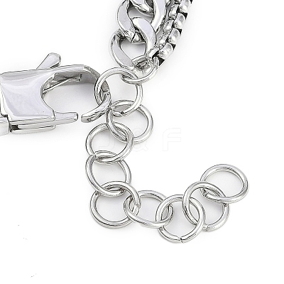 304 Stainless Steel Curb Chains Bracelets BJEW-S156-01P-1