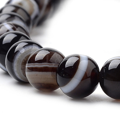 Natural Black Agate Beads Strands X-G-S259-04A-6mm-1