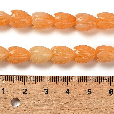 Synthetic Shell Dyed Carved Beads Strands SHEL-K007-08B-03-1