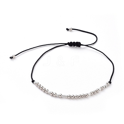 Unisex Adjustable Morse Code Bracelets BJEW-JB05011-03-1
