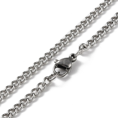 Non-Tarnish 304 Stainless Steel Double Layer Pendant Necklaces LS-NJEW-D047-02P-1