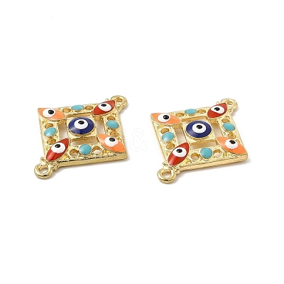 Alloy Enamel Connector Charms with Synthetic Turquoise FIND-H039-43G-1